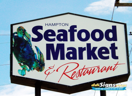 Non adhesive backlit prints. Seafood Market Backlit Flex Face Prints DDI Signs